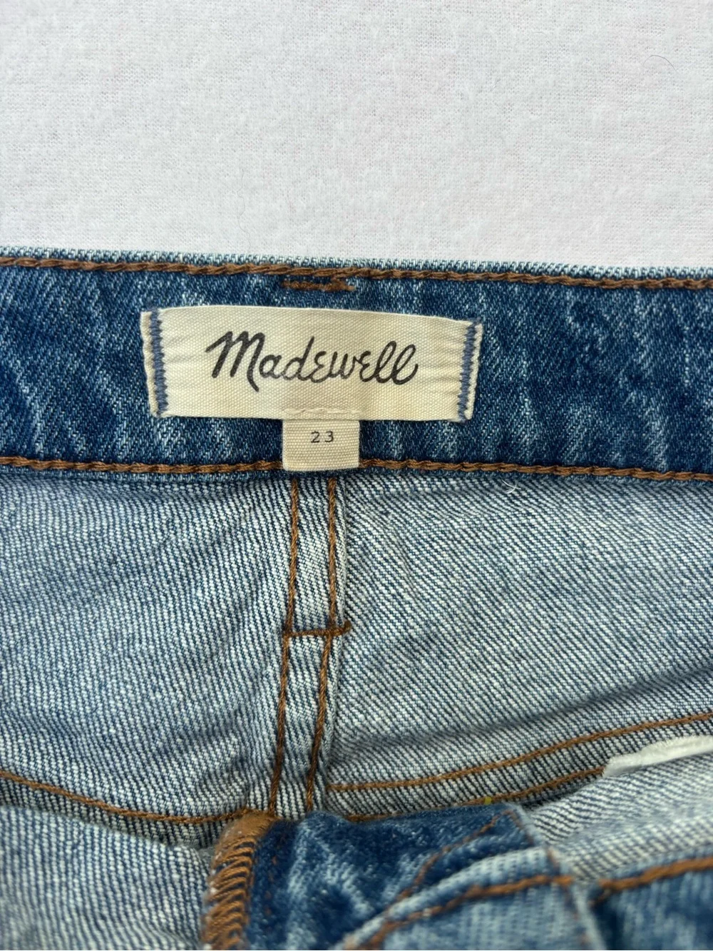 Madewell High Rise Long Denim - Contrast Yoke Addition Shorts